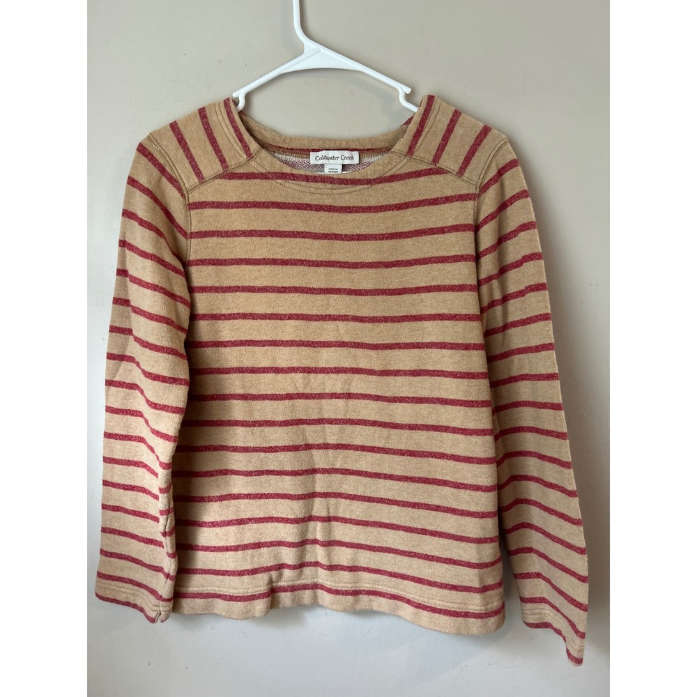 90s Coldwater Creek Striped Long‎ Sleeve Crew Neck Pullover Top Women's XS